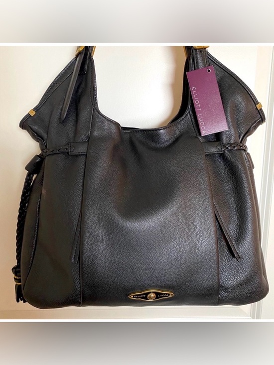 Elliott Lucca Handbags - NWT Elliot Lucca Black Leather Satchel